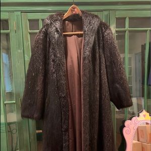 Vintage Long black muskrat fur coat